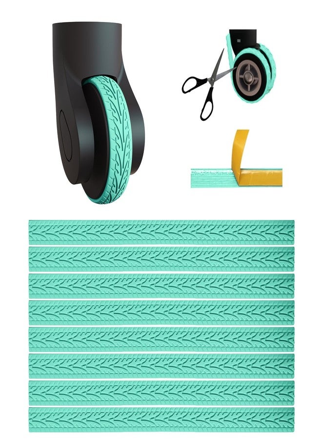 Heiluxe 8Pcs Silicone Luggage Cover Protector, Suitcase Wheel Covers, Silent Protection Suitcase Wheel Protection Covers,Essential Travel Accessories(Green,P) - Image 1